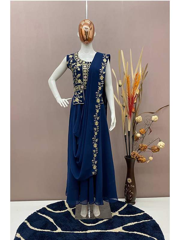 New Designer Party Wear Look Gown Bottom and Dupatta in Fully 8 Meter Fully  Flair With Attached Pad – Prititrendz