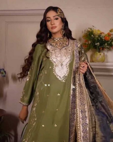 FOR THIS WEDDING SEASON FOIL AND EMBROIDERED WORK TOP AND PLAZO WITH DUPATTA