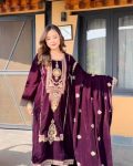 FOR THIS WINTER  SEASON OUR NEW DESIGNER STYLE VELVET EMBROIDERY WORK SUIT PANT WITH DUPATTA