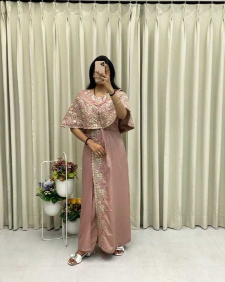 DESIGNER FANCY WESTERN STYLE CORDING SEQUANCE WORK WITH FOIL PAPER WORK GOWN