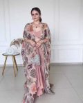 DESIGNER FANCY WESTERN STYLE FIONA SILK PRINTED AND COIN LACE WORK KOTI, CHOLI WITH WESTERN BOTTOM