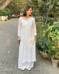 TENDING MASLIN TOP WITH COTTON THREAD EMBROIDERED WORK AND WORK PLAZO