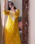 SUMMER SPECIAL TRENDING RAYON TOP COTTON THREAD EMBROIDERED WORK WITH PLAZO