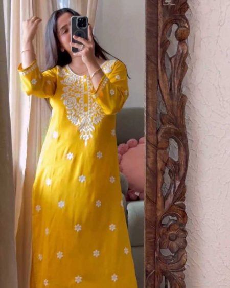 SUMMER SPECIAL TRENDING RAYON TOP COTTON THREAD EMBROIDERED WORK WITH PLAZO
