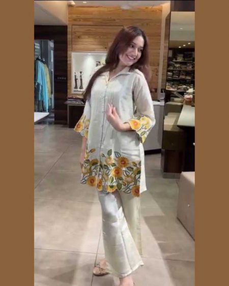 SUMMER RUNNING WEAR SPECIAL DESIGNER TRENDING CO-ORD SET WITH  SEQUENCE EMBROIDERY WORK