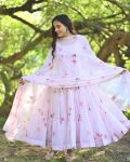 DESIGNER FANCY LONG SLEEVE PRINTED GEORGETTE RUFFLE SUIT WITH PRINTED DUPATTA