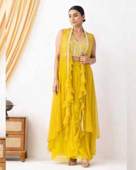 NEW THREE PIECE HAND WORK  WESTERN OUTFIT FOR TRENDY WEDDING SEASON