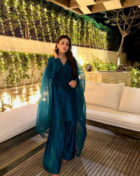 DESIGNER WEAR EXCLUSIVE FARSI SALWAR SUIT FENDI SILK FABRIC TOP AND PANT WITH DUPATTA