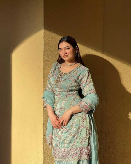 FOR TRENDING WEDDING SEASON KURTA PLAZZO AND DUPATTA SET WITH  BEAUTIFUL SEQUENCE EMBROIDERY WORK