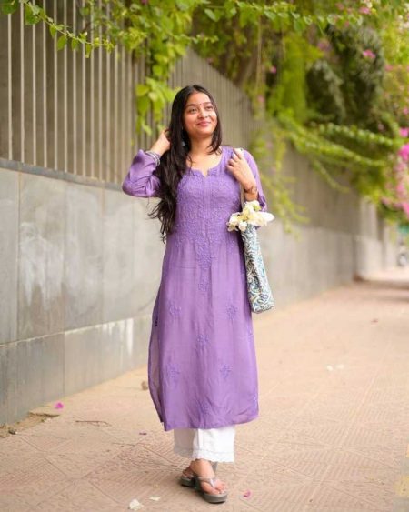 DESIGNER WEAR TOP AND PLAZZO WITH EMBROIDERY WORK