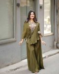 NEW TRENDY THREE PIECE INDO WESTERN WITH SEQUENCE EMBROIDERED WORK