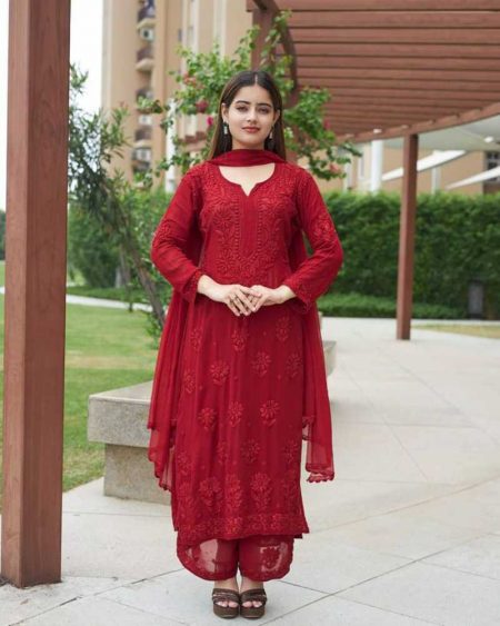 DESIGNER WEAR EXCLUSIVE GEORGETTE WITH EMBROIDERY SUIT WITH DUPATTA*